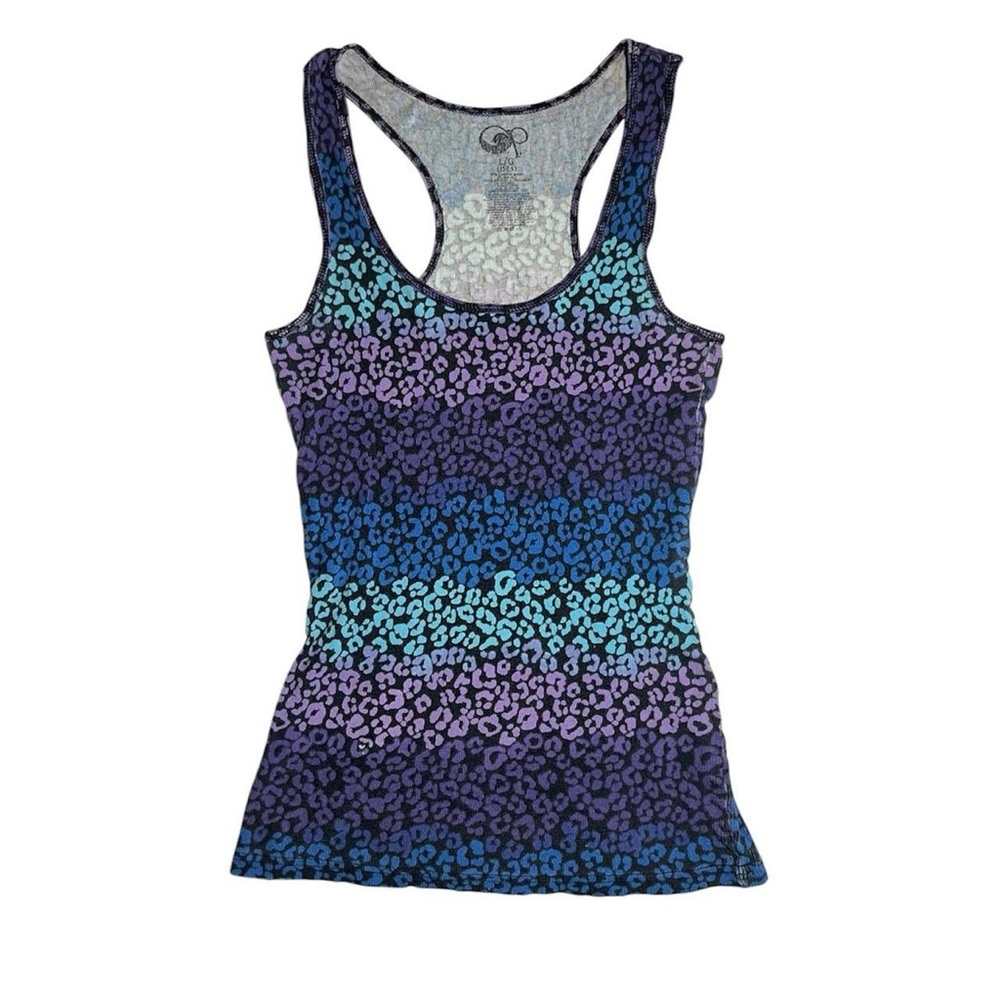 blue purple cheetah print tank top!